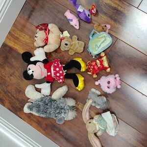11 mini plush toys Stuff Animals, Aurora Fancy Pals dog, Bunny, schnauzer ....